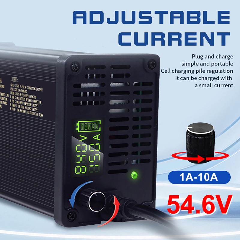 84V 20A Smart Charger - 48V Aluminum Shell Adjustable Lithium Battery