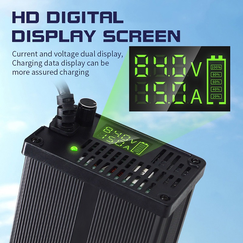 48V Aluminum Shell Adjustable  - 84V 20A Smart Charger review and price